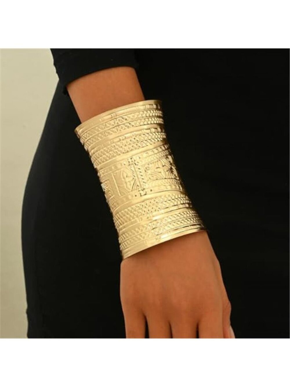 Boho Chunky Gold Cuff Bracelet